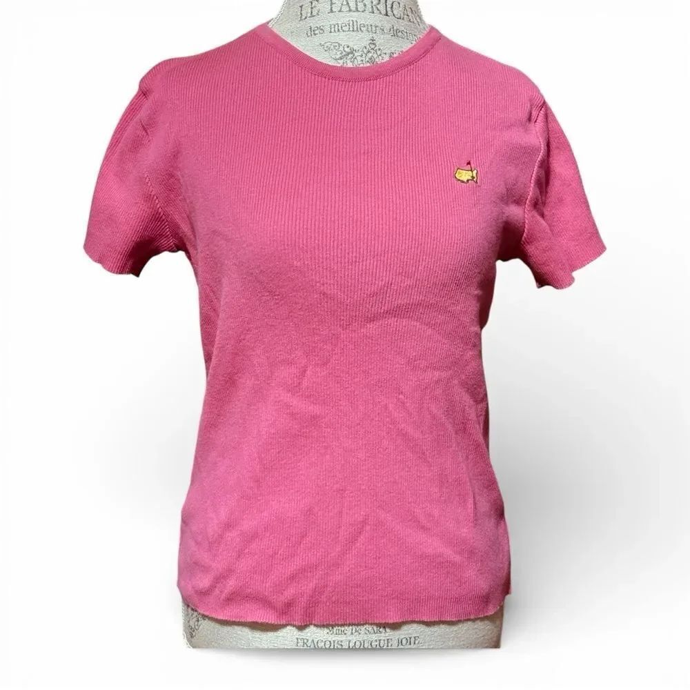 Vintage 90’s Masters Collection Pink Short Sleeve Ribbed Women's Tee Top Size XL